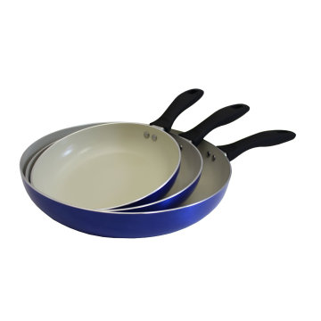 Amazon Vendor 3 Piece Ceramic Non Stick Frypan Set Blue